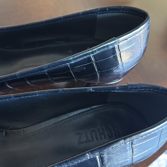 💜🔹️Schutz🔹️ Leather Arissa Square Toe Mid Blockblack pumps 9.5 NWT - Picture 6 of 7